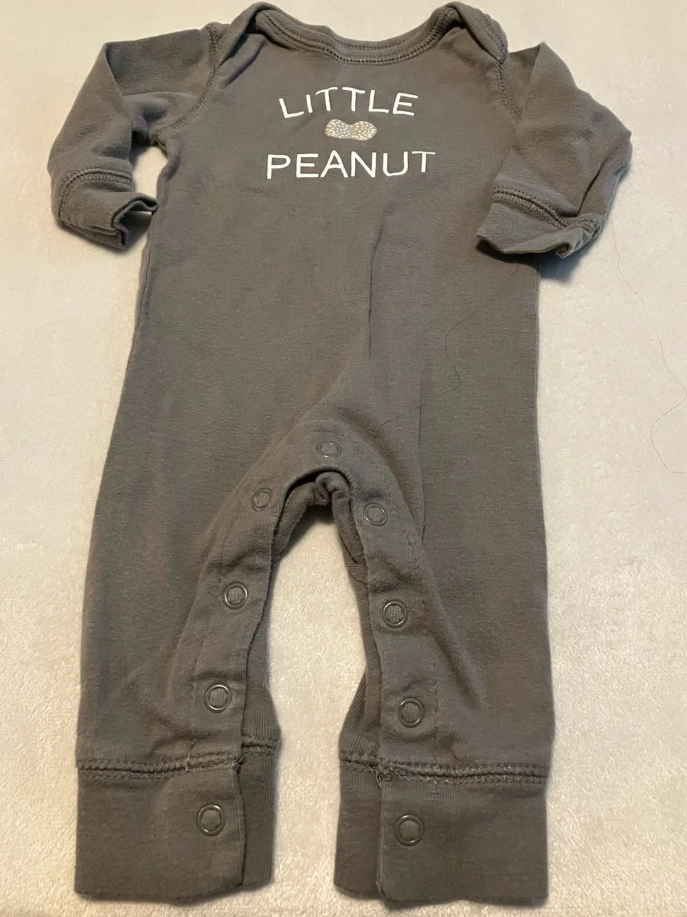 Little Peanut Gray Baby One-Piece Romper